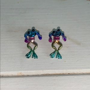 2 part frog earrings
